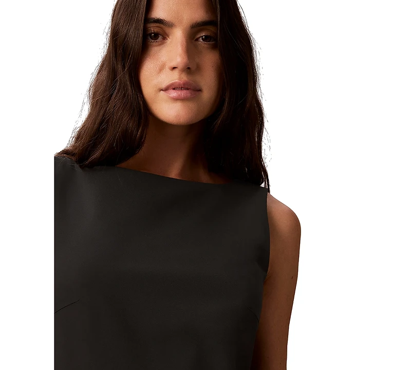 Calvin Klein Women's Sleeveless Boat Neck Flared Mini Dress