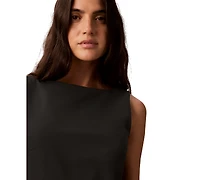 Calvin Klein Women's Sleeveless Boat Neck Flared Mini Dress