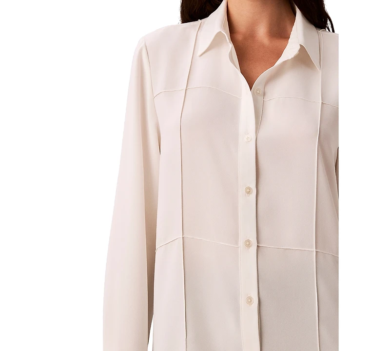 Calvin Klein Women's Long-Sleeve Collared Neck Shirt