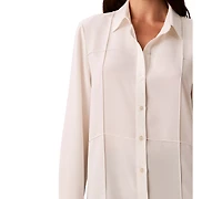 Calvin Klein Women's Long-Sleeve Collared Neck Shirt