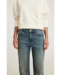 Mavi Jeans Women's Taylor High Rise Straight Leg Mid Used Gold Premium