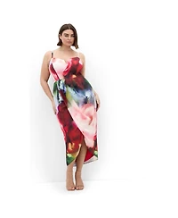 City Chic Women's Sassy Floral Print Tulip Midi Dress