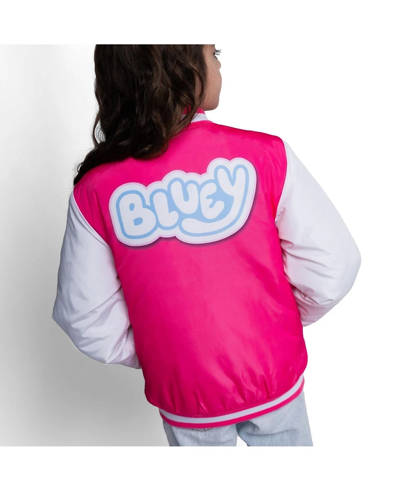 Bluey Toddler Girls Varsity Bomber Jacket