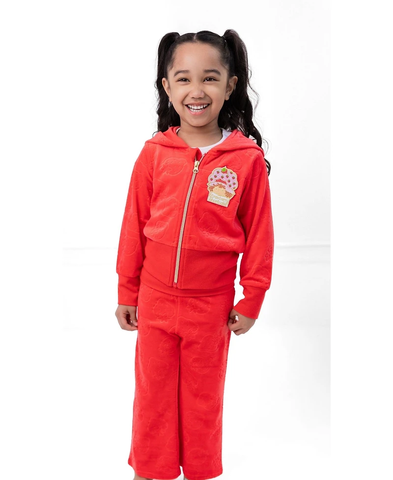 Strawberry Shortcake Girl's (5-12) Velour Hoodie and Pants Set