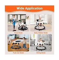 Kmaier Baby Walker Portable Adjustable Height Foldable Toddler Walker 9 Adjustable Heights, Baby Walker with Wheels Portable