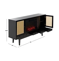 Augusta Home Simms Midcentury Fireplace with Media Storage