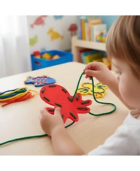 Miniland Animal Lacing Fine Motor Skills 18-Piece Set, Ages 3+