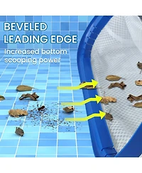 Xdovet Pool Net Heavy Duty Leaf Aluminum Frame Mesh Bag