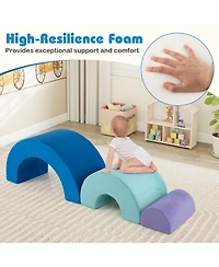 Slickblue Kids Soft Foam Climber Set with Rainbow Arc Design and Removable Covers
