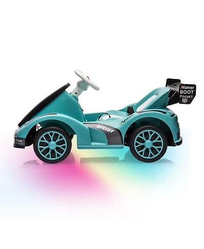 homfan Electric Go Kart Ride-On Racing Car, Dual Motors, Remote Control, Safety Belt, Led Headlights, Music, Standard Test Method Certified