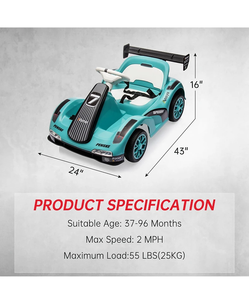 homfan Electric Go Kart Ride-On Racing Car, Dual Motors, Remote Control, Safety Belt, Led Headlights, Music, Standard Test Method Certified