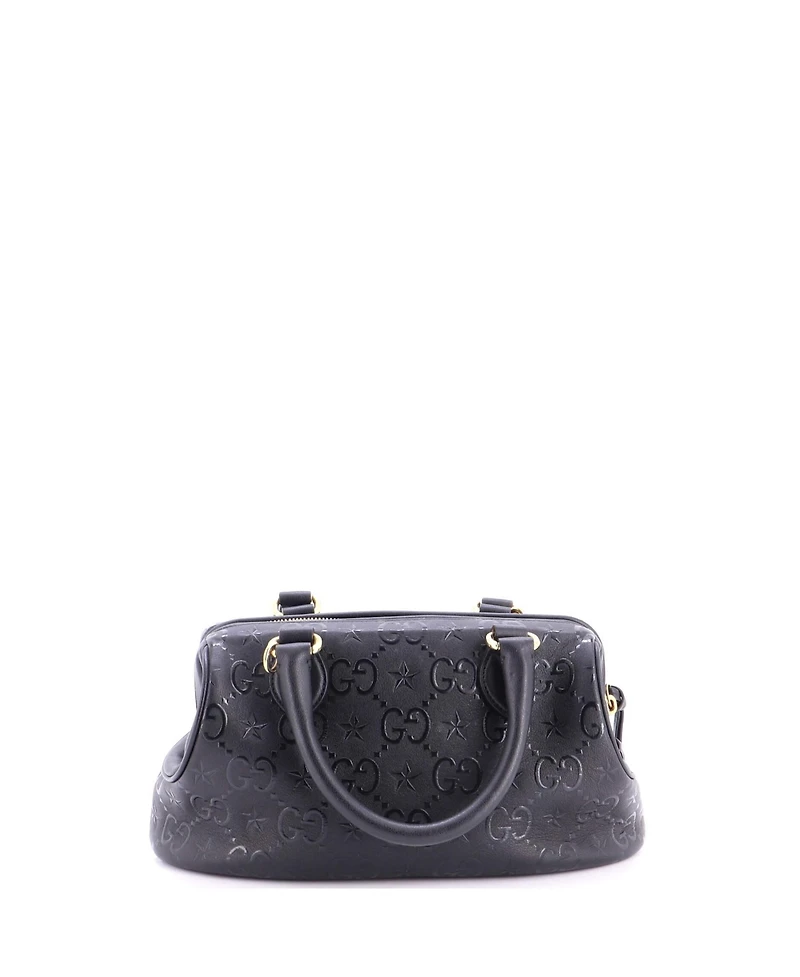 Pre-Owned Gucci Small Star Shoulder Bag Gg Embossed Leather