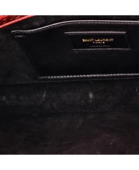 Pre-Owned Saint Laurent Long Classic Monogram Tassel Clutch Leather