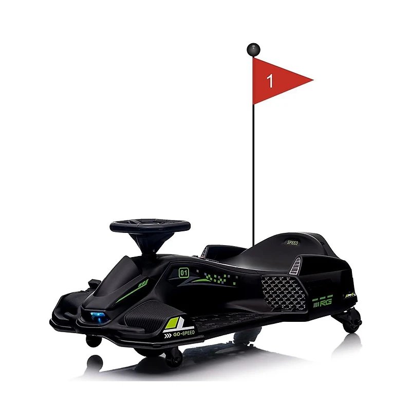 homfan Electric Drift Variable-Speed Go-Kart, 110 lbs Capacity, Ages 8+