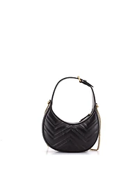 Pre-Owned Gucci Mini Gg Marmont Half Moon Hobo Matelasse Leather