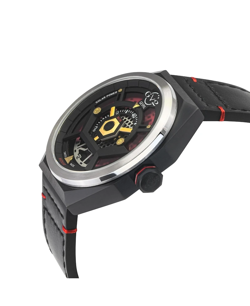 GV2 by Gevril Men's Stella Solare Swiss Quartz Italian Leather Strap Watch