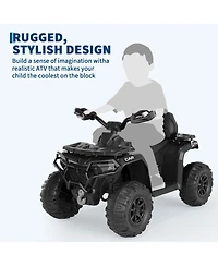 homfan Electric Kids Atv 4-Wheeler Ride-On Car for Ages 3-8 - Dual Motors, Remote Control, Led Headlights, Music Player, Urgent Brake