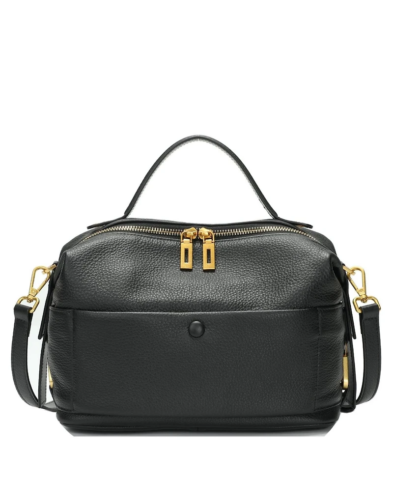Susu Pebbled Leather Top Handle Satchel Bag Convertible Medium Soft Crossbody Purse