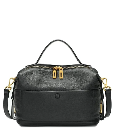 Susu Pebbled Leather Top Handle Satchel Bag Convertible Medium Soft Crossbody Purse