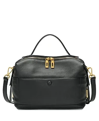 Susu Pebbled Leather Top Handle Satchel Bag Convertible Medium Soft Crossbody Purse