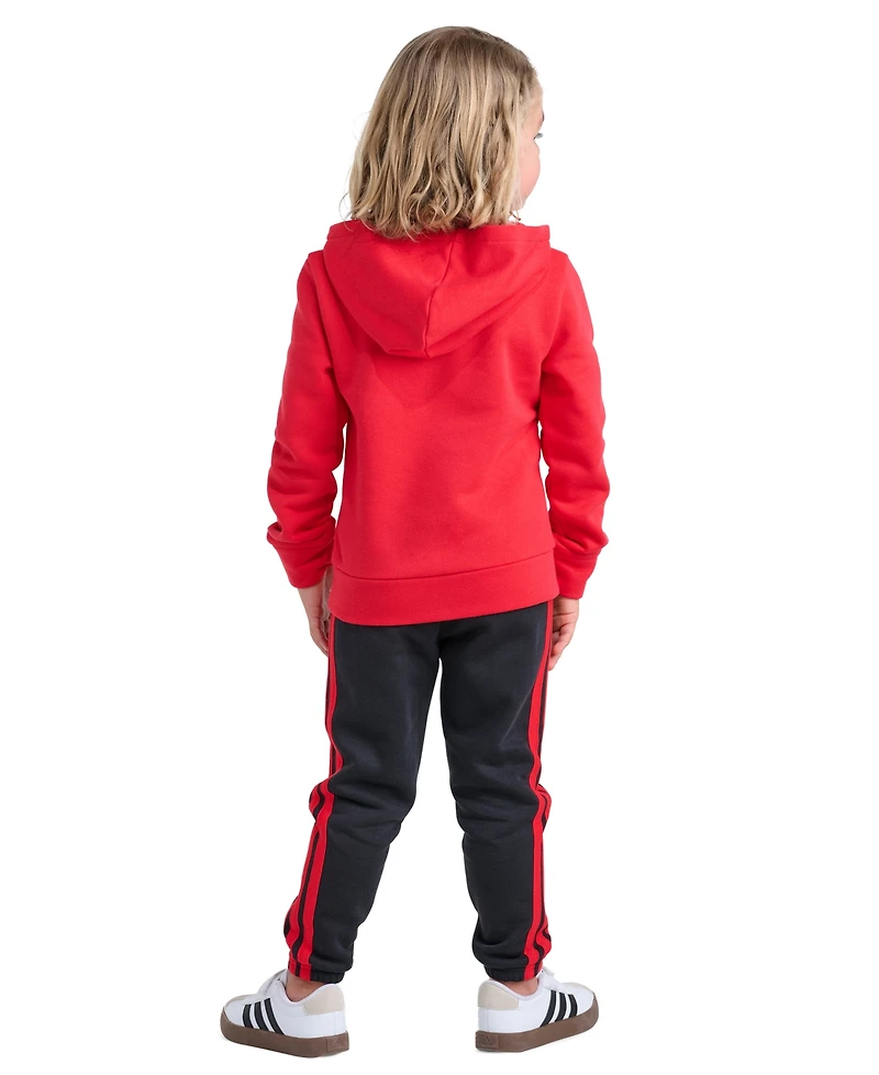 adidas Boys' 2T-7 Long-Sleeve Graphic Sweatshirt and Jogger, 2-Piece Set