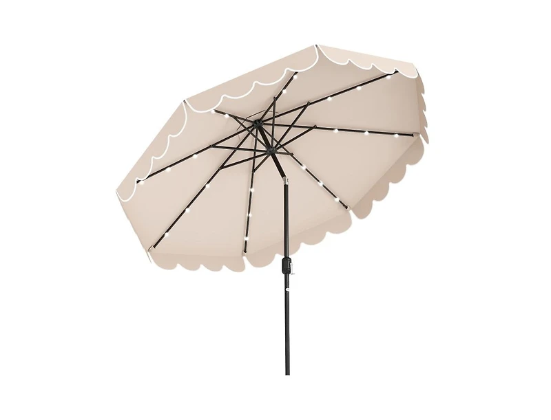 Clihome Solar Patio Umbrella with 24 Led Lights