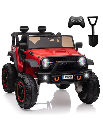 homfan 24v 2 Seater Electric Ride On Truck, 4 Wheel Battery Powered Car Toy with Remote Control for Boys and Girls Ages 3 to 8
