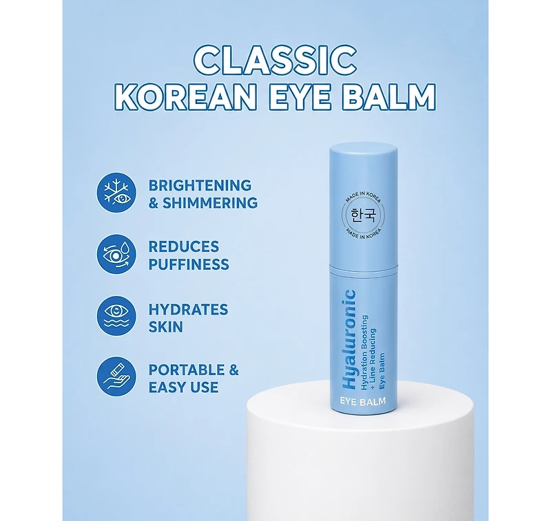 Lovery Hyaluronic Hydration-Boosting Eye Balm - Korean Skin Care Moisture and Line-Smoothing Treatment
