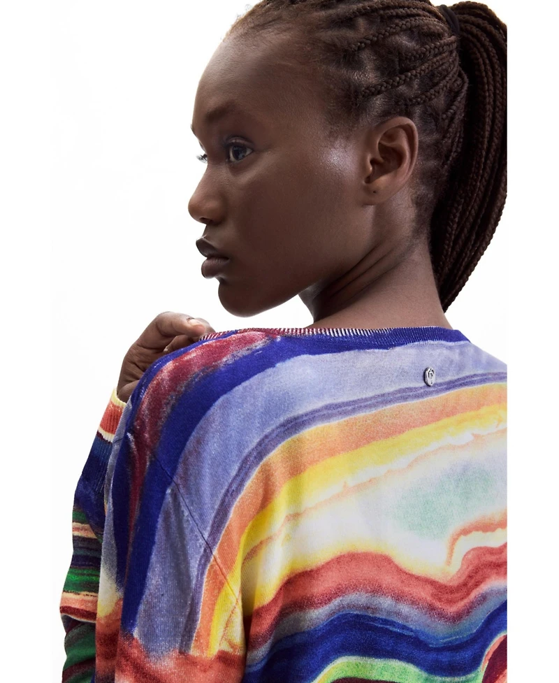 Desigual Women's Fine Knit Printed Sweater