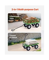 Vevor Steel Garden Cart 680lb Capacity Heavy Duty Yard Wagon Utility Cart 10in Tires