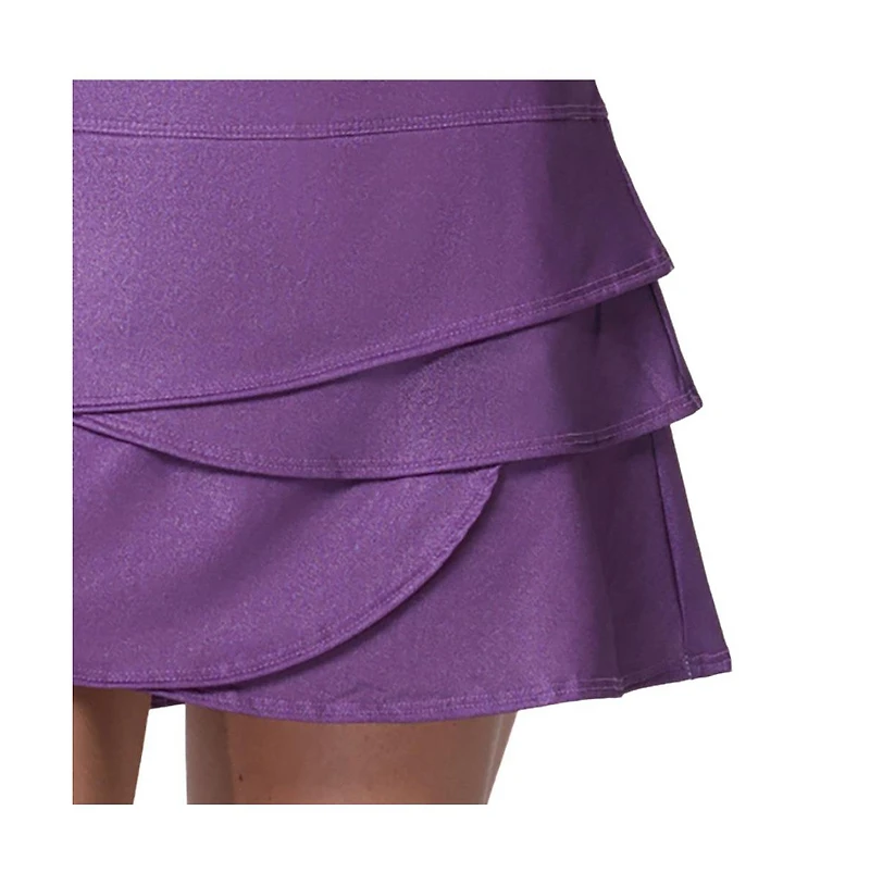 Lucky Love Women's All That Shimmers Scallop Heather Gray Tennis Skirt