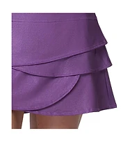 Lucky Love Women's All That Shimmers Scallop Heather Gray Tennis Skirt
