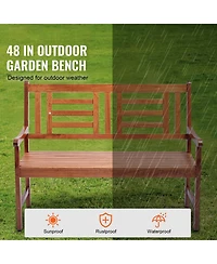 Vevor Outdoor Bench 48 in Wood Garden Bench 700 lbs Park Patio Yard Porch Bench