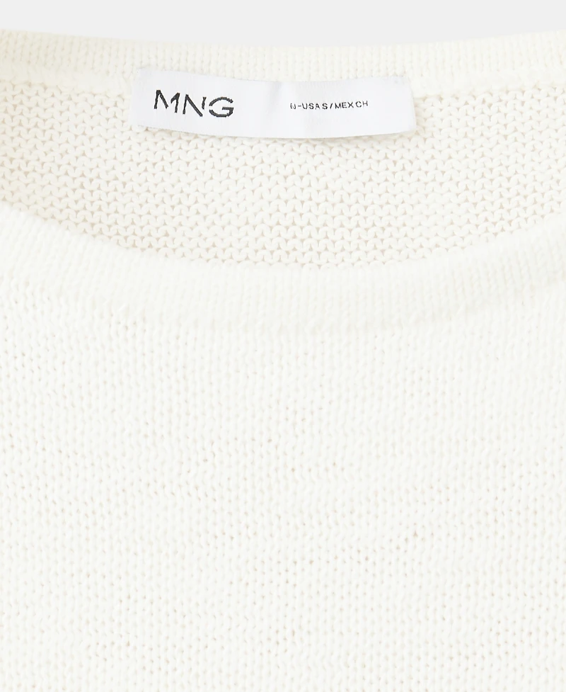 Mango Women's Lace Detail Knit Top