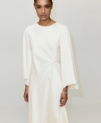 Mango Women's Ruched Satin Dress
