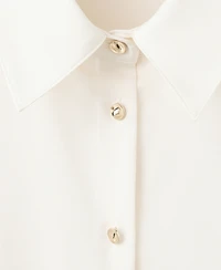 Mango Women's Satin Finish Flowy Shirt
