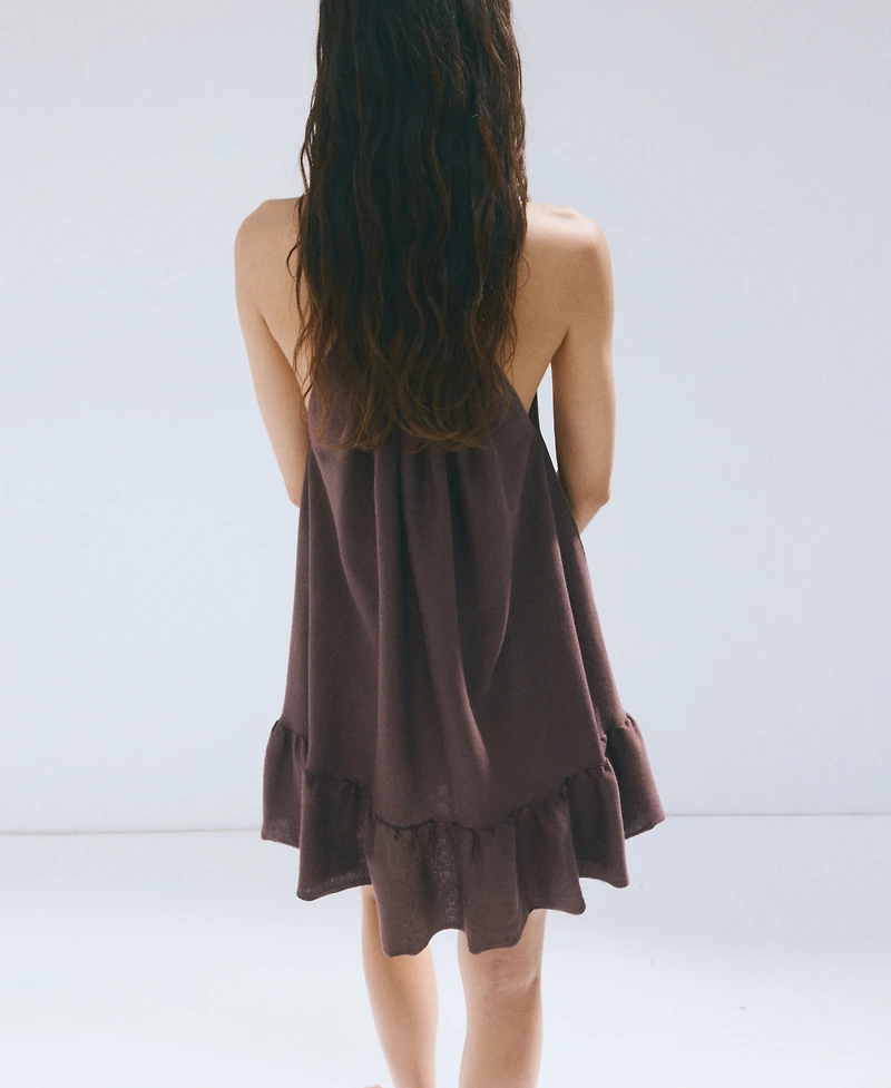 Mango Women's Gathered Neckline Knit Dress