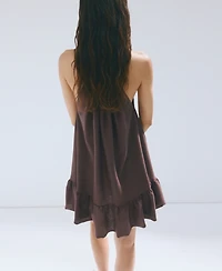 Mango Women's Gathered Neckline Knit Dress