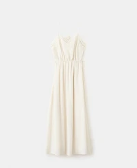 Mango Women's Openwork Embroidery Crinkled Dress
