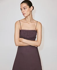 Mango Women's Cutout Embroidered Beaded Dress
