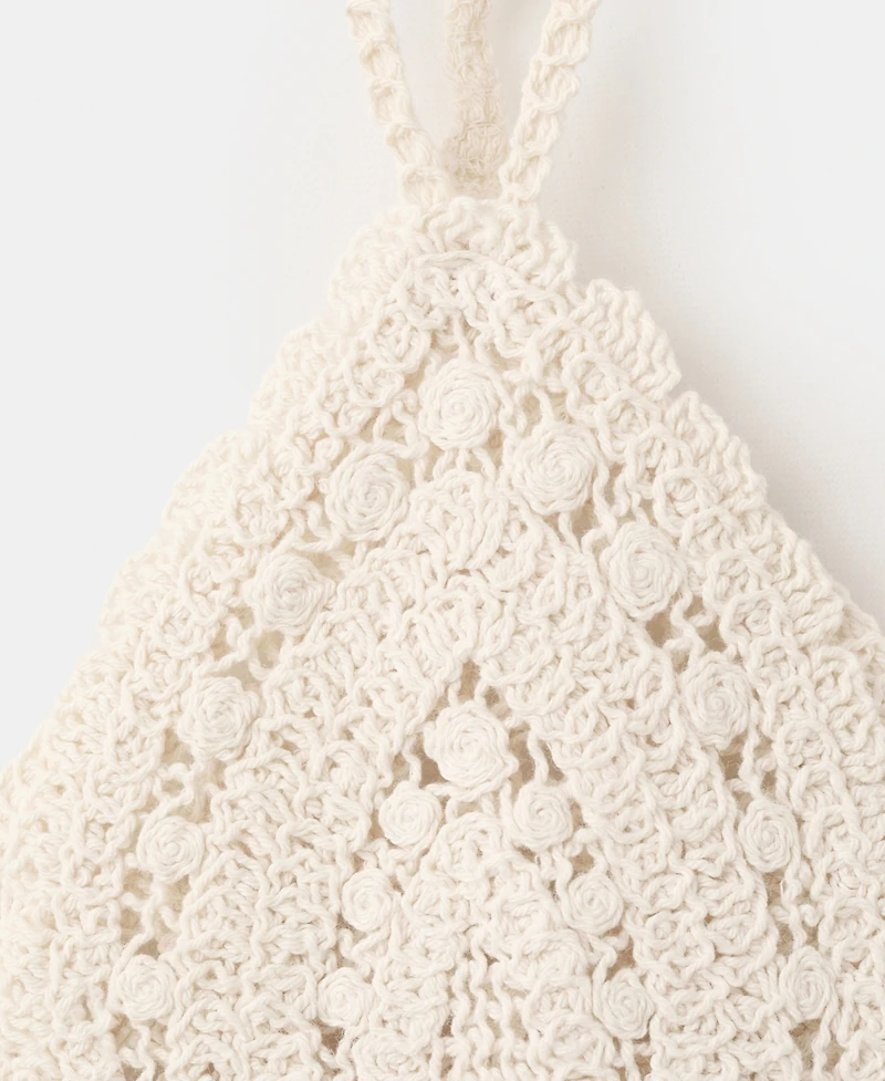 Mango Women's Crochet Floral Top
