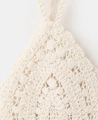 Mango Women's Crochet Floral Top