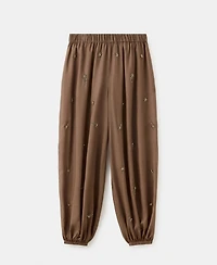 Mango Women's Embroidered Appliques Balloon Pants