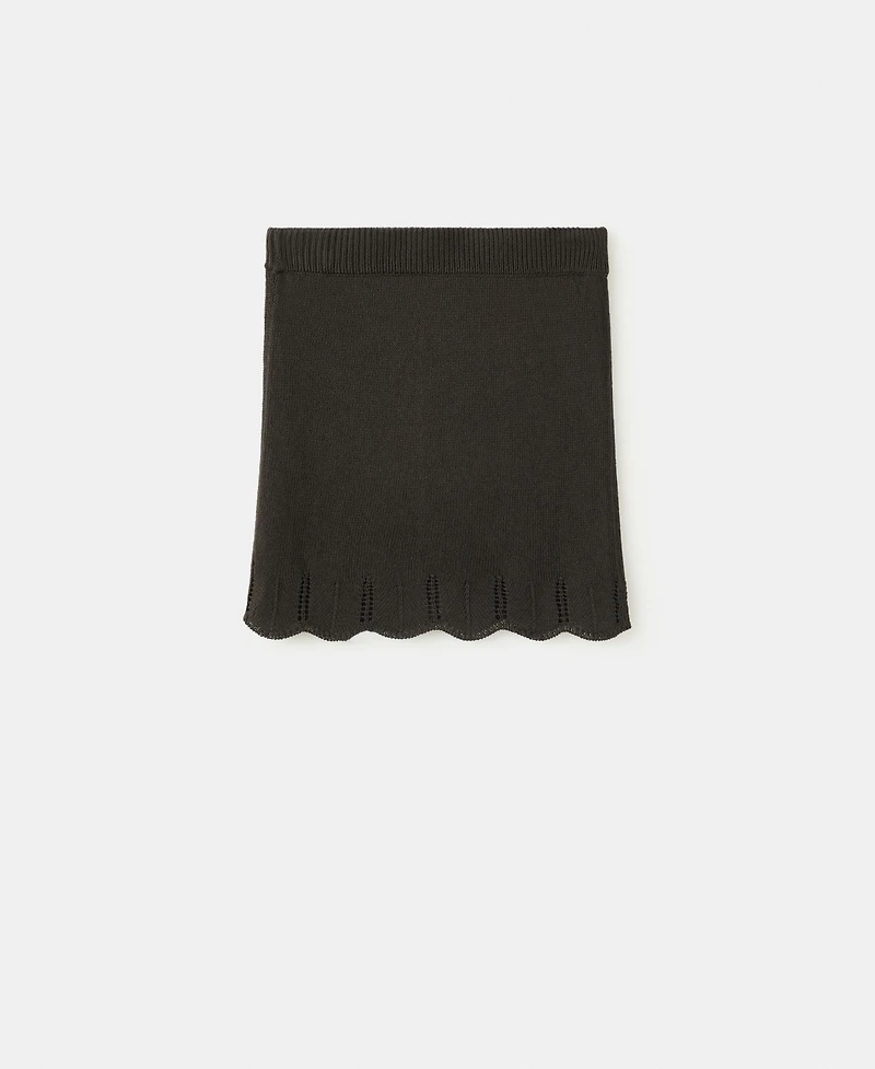 Mango Women's Scalloped Hem Crocheted Skirt