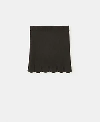 Mango Women's Scalloped Hem Crocheted Skirt
