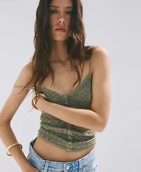 Mango Women's Buttons Open-Knit Top