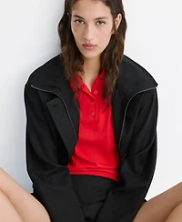 Mango Women's Funnel-Neck Bomber Jacket
