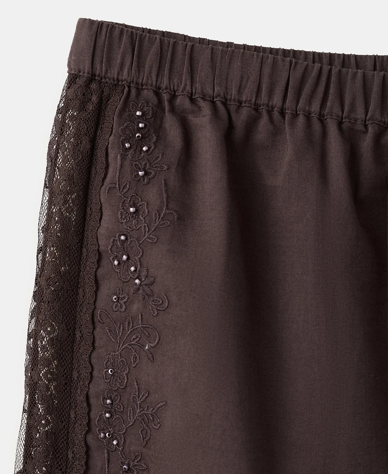 Mango Women's Lace Detail Straight Shorts