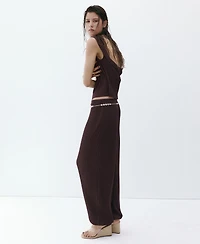 Mango Women's Textured Baggy Pants