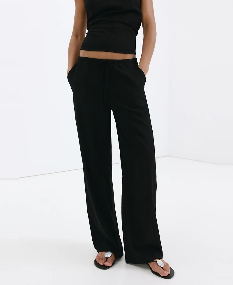 Mango Women's Straight Mid-Rise Pants